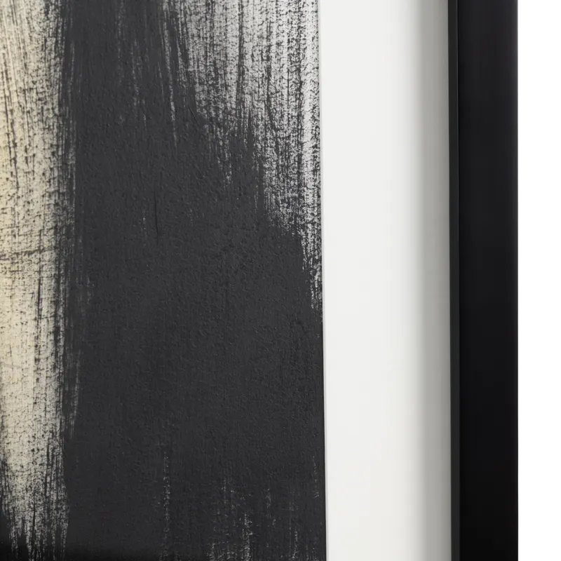 Oil Painting On Paper, With Black Solid Wood Outer Frame, Mat Board Under Glass, 1set Ups Pack