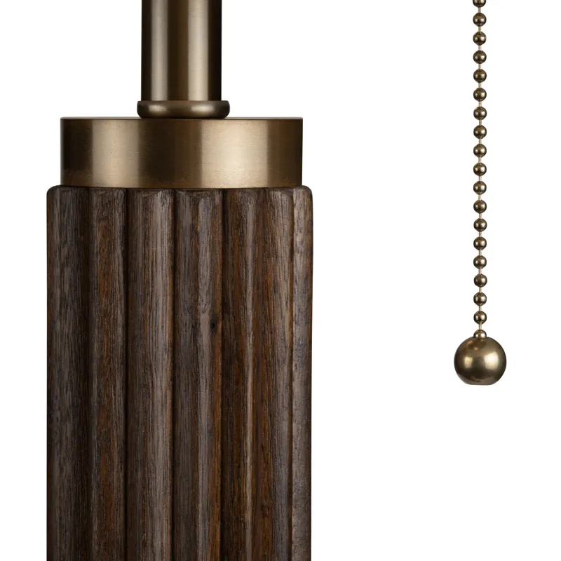 Wood & Metal Floor Lamp With Linen Shade
