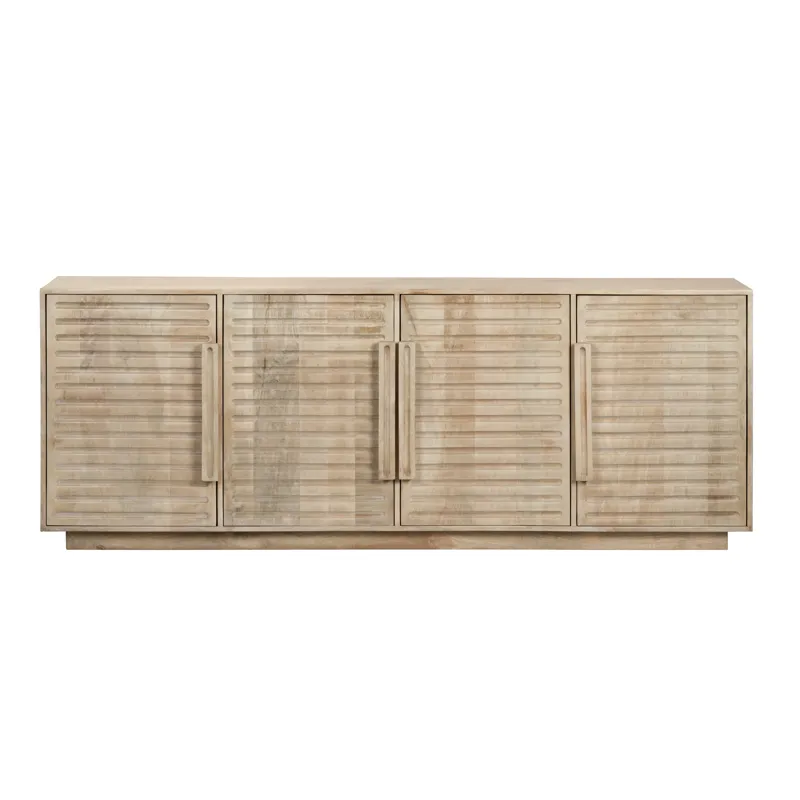 Natural Brown 4-door Media Credenza/ Sideboard