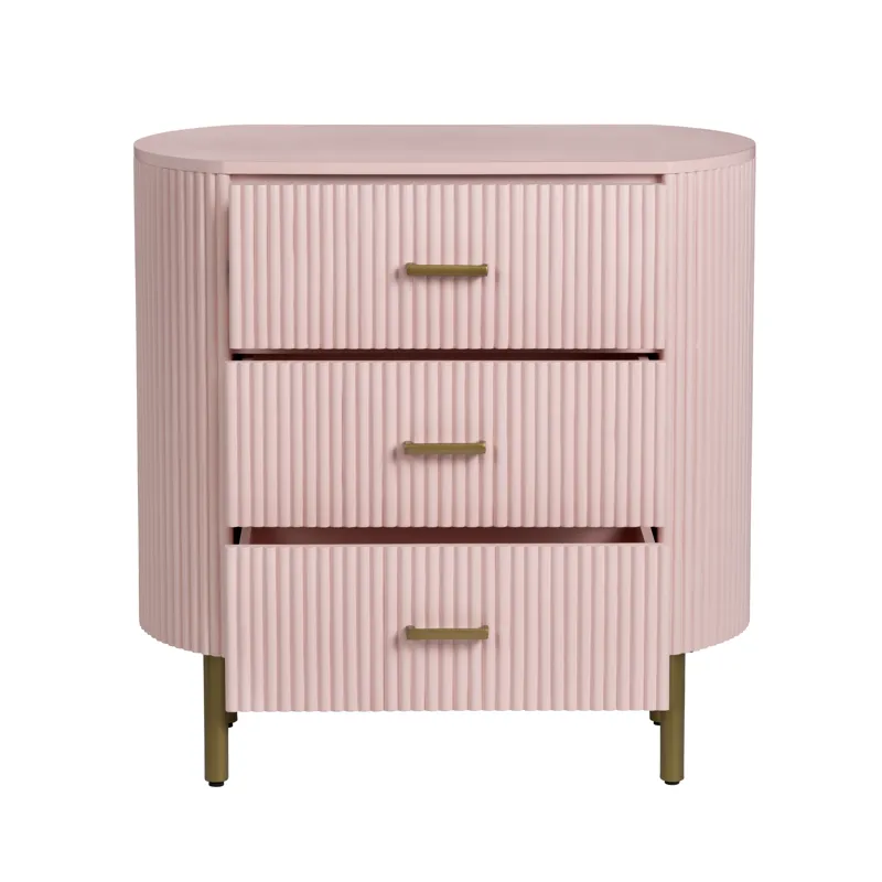 3-drawer Pink Accent Chest