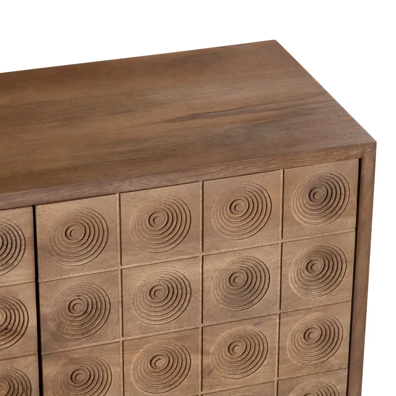 Brown Solid Wood 3 Door Media Credenza/sideboard