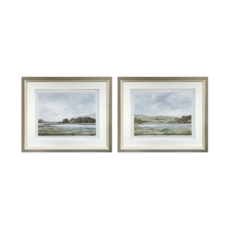 Restful Vista 2-piece Serene Landscape Framed Prints