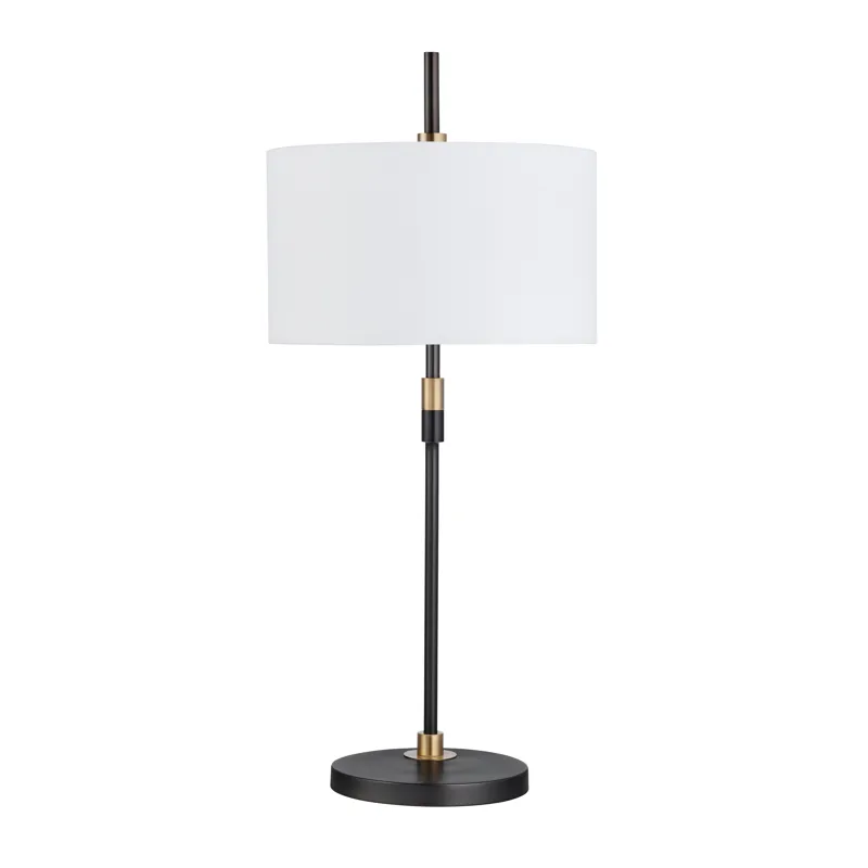 Set Of 2 Metal Table Lamp With Linen Shade
