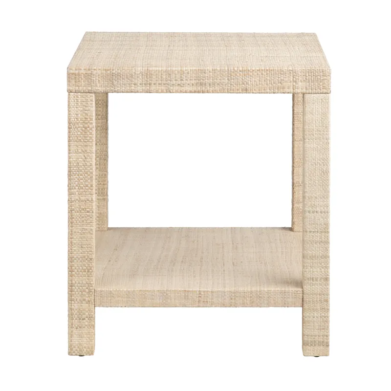 Square Rafia End Table
