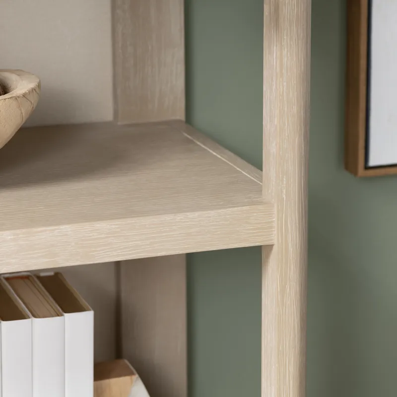 4 Shelf Etagere/ Bookcase With Rafia Back