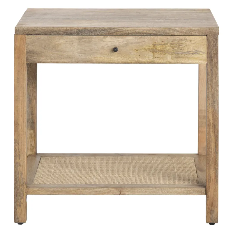Brown Bleached Solid Mango 1 Drawer Accent/end