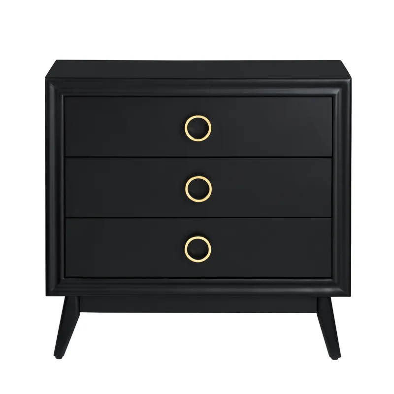 3-drawer Black Accent Chest