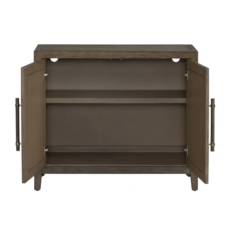 Deep Brown 2-door Rattan Media Cabinet