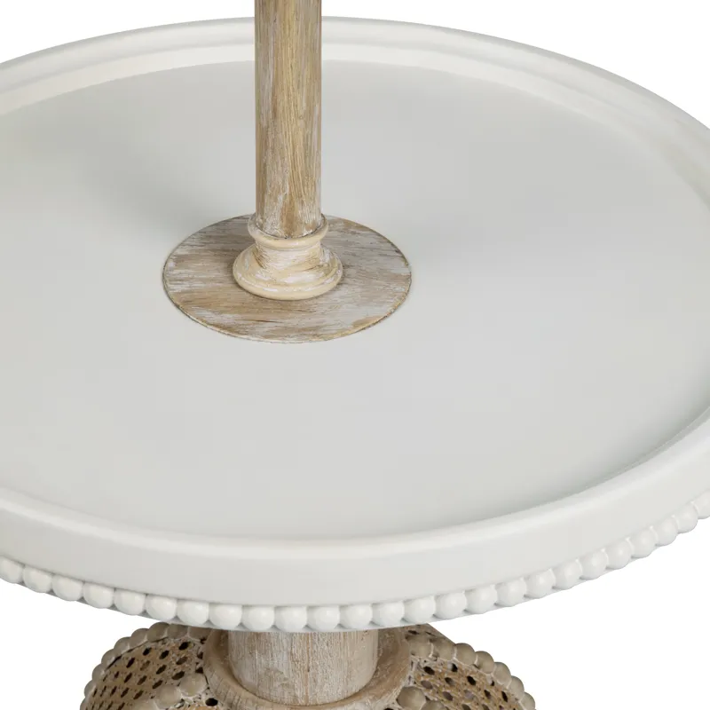 H Wood & Rattan Floor Lamp With Shade