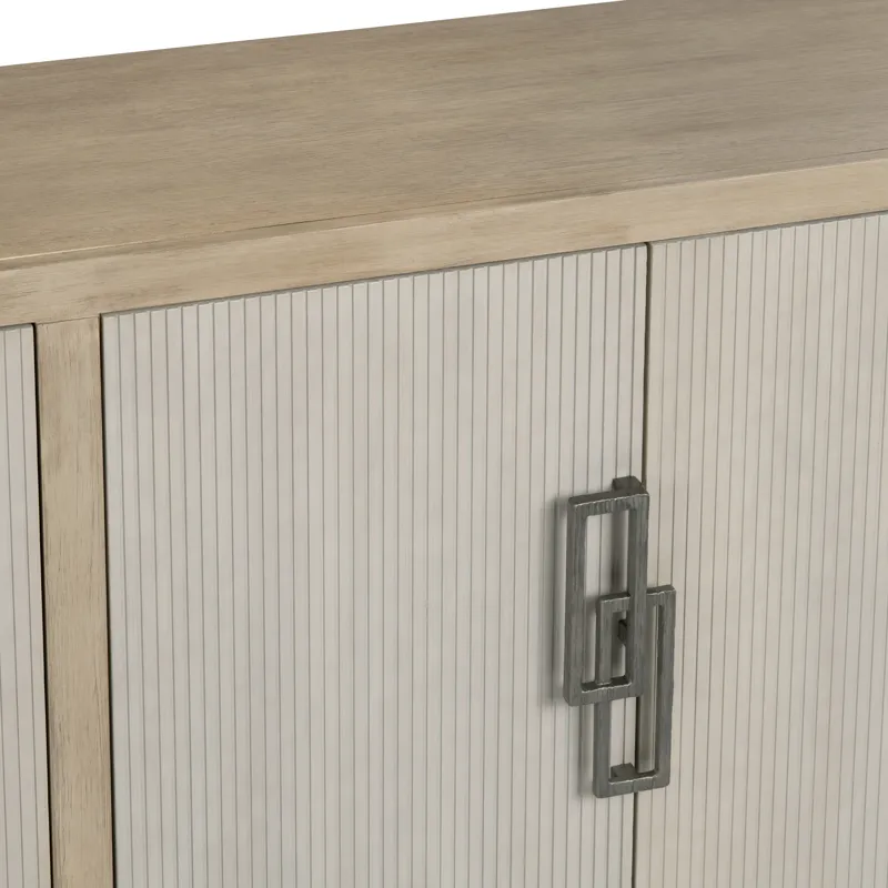 Tan & Cream 4-door Media Credenza/sideboard