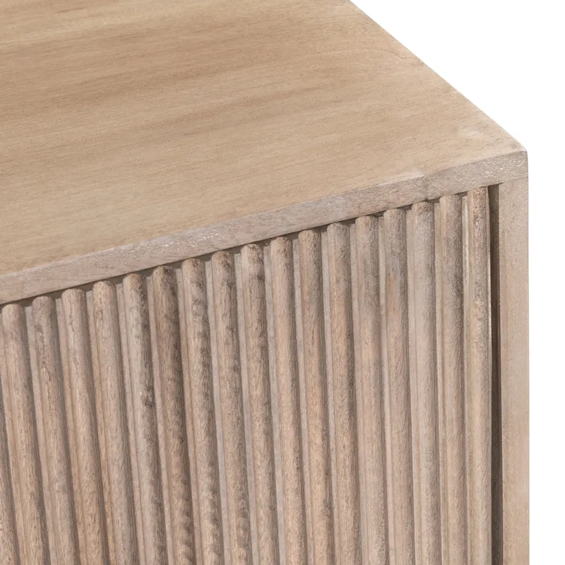 Brown Solid Wood And Metal 4-door Media Credenza/sideboard