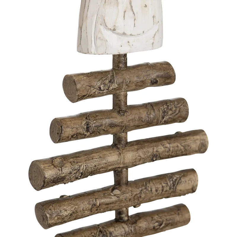 Resin Table Lamp With Coastal Fish Design And Linen Shade
