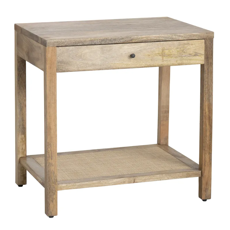 Brown Bleached Solid Mango 1 Drawer Accent/end