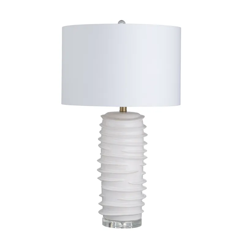 Set Of 2 White Ceramic Table Lamp With Shade