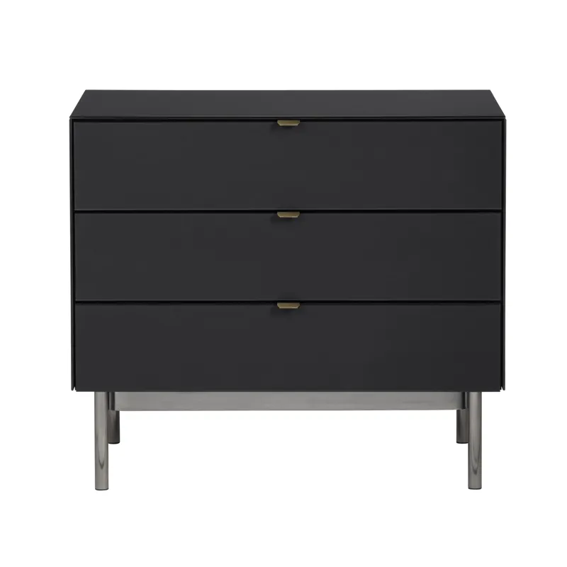 3 Drawer Black Accent Chest