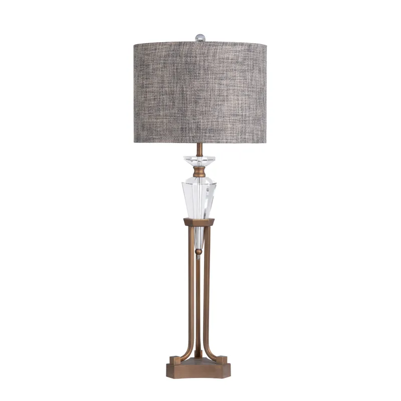 Crystal & Metal Table Lamp With Shade