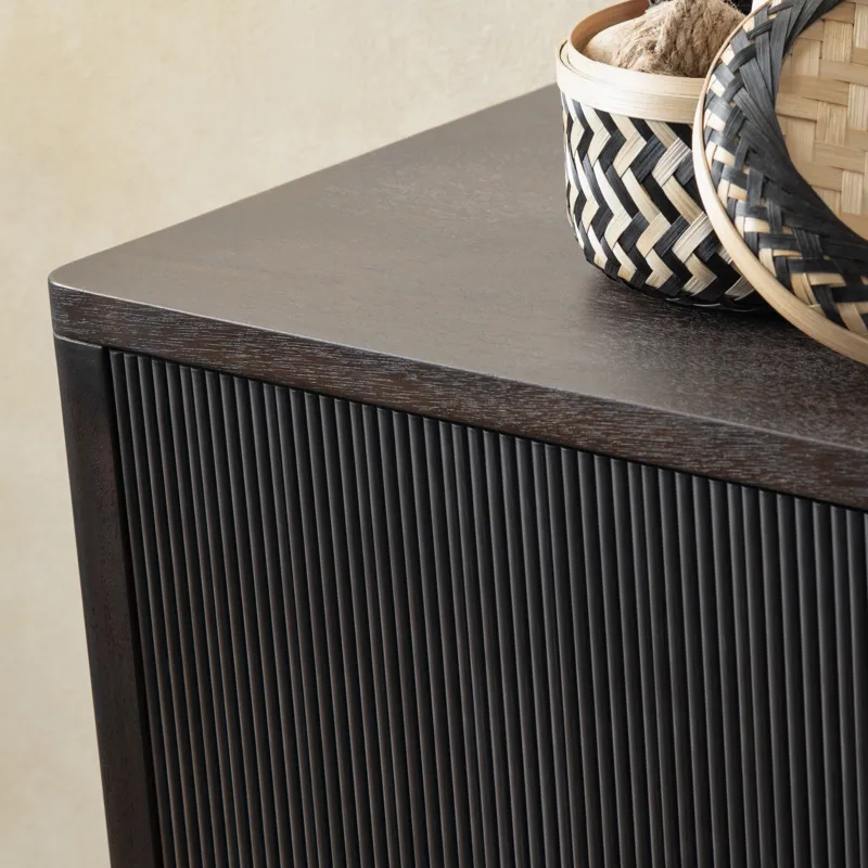 Dark Brown 4-door Media Credenza/sideboard