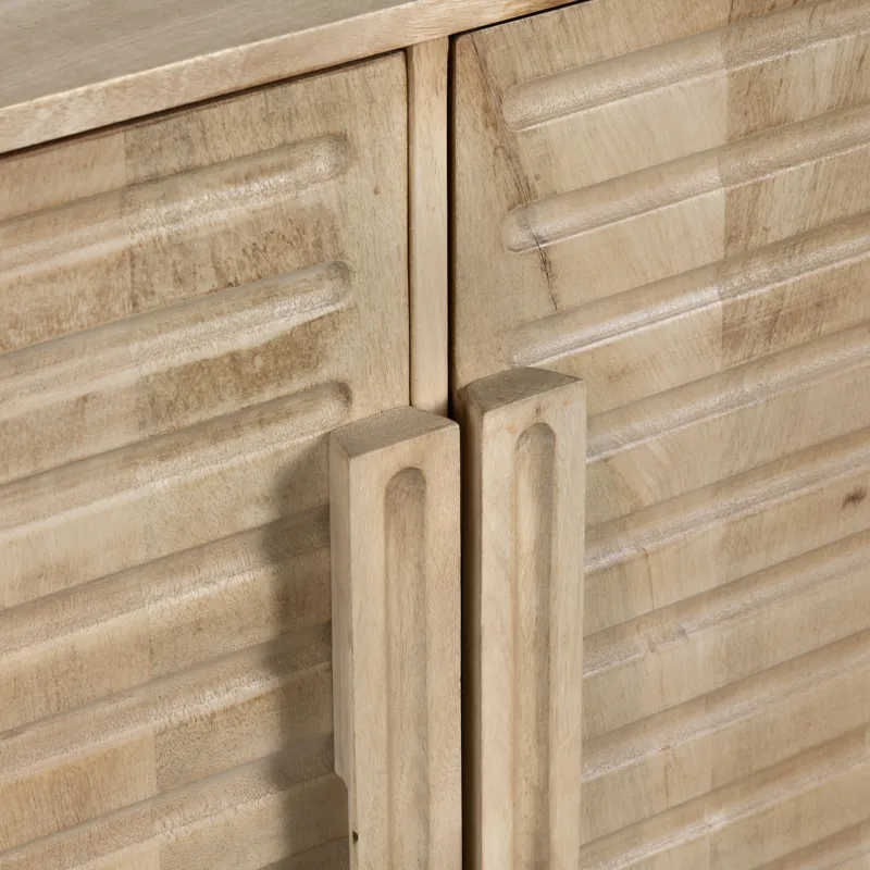 Natural Brown 4-door Media Credenza/ Sideboard