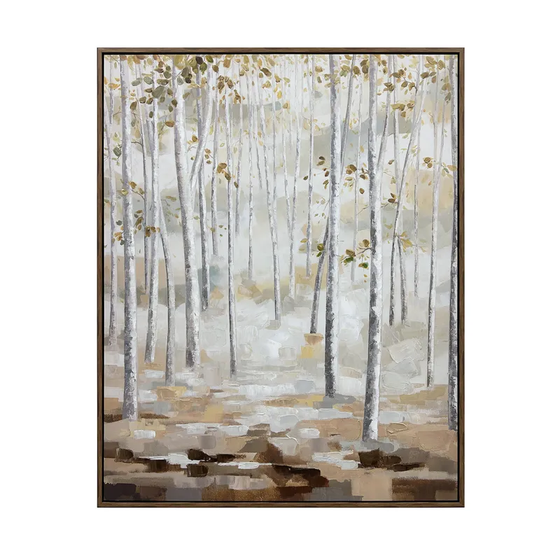 Birch Woods Framed Canvas Wall Art