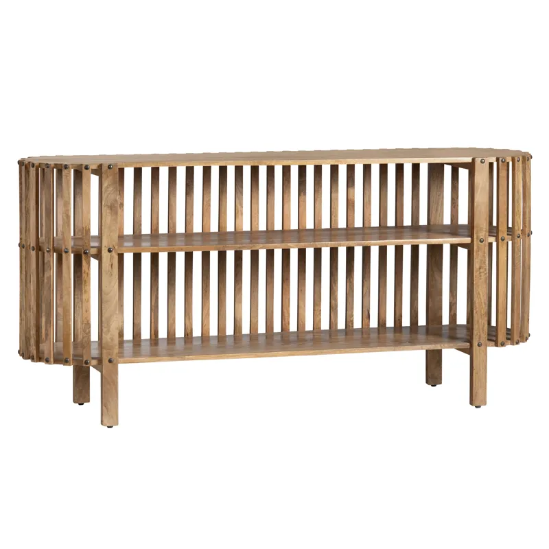 Solid Mango Brown 1 Shelf Sofa/console Table