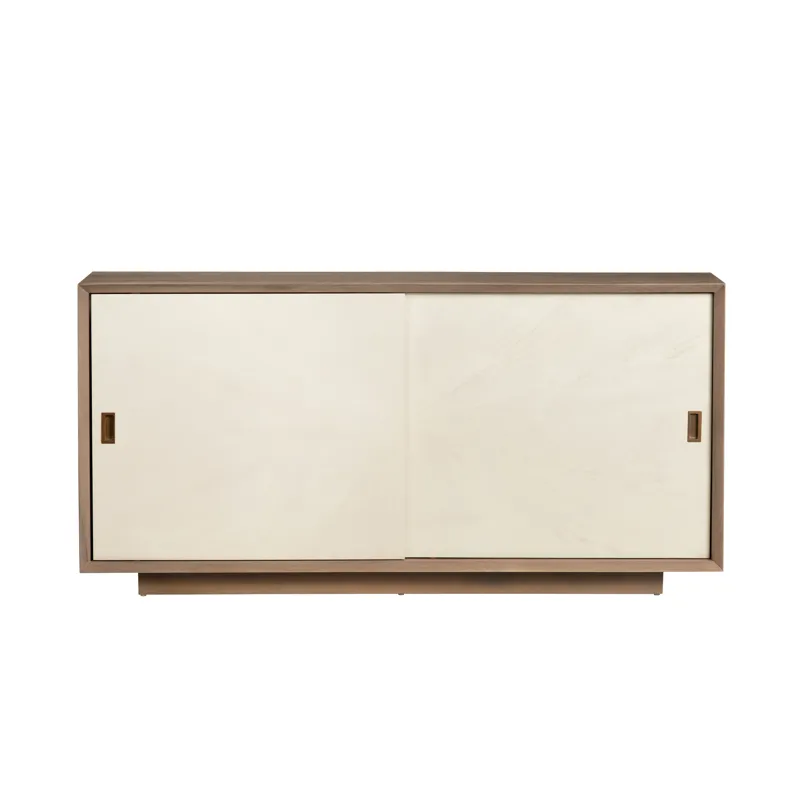 Natural Brown 2 Sliding Door Media Credenza/sideboard
