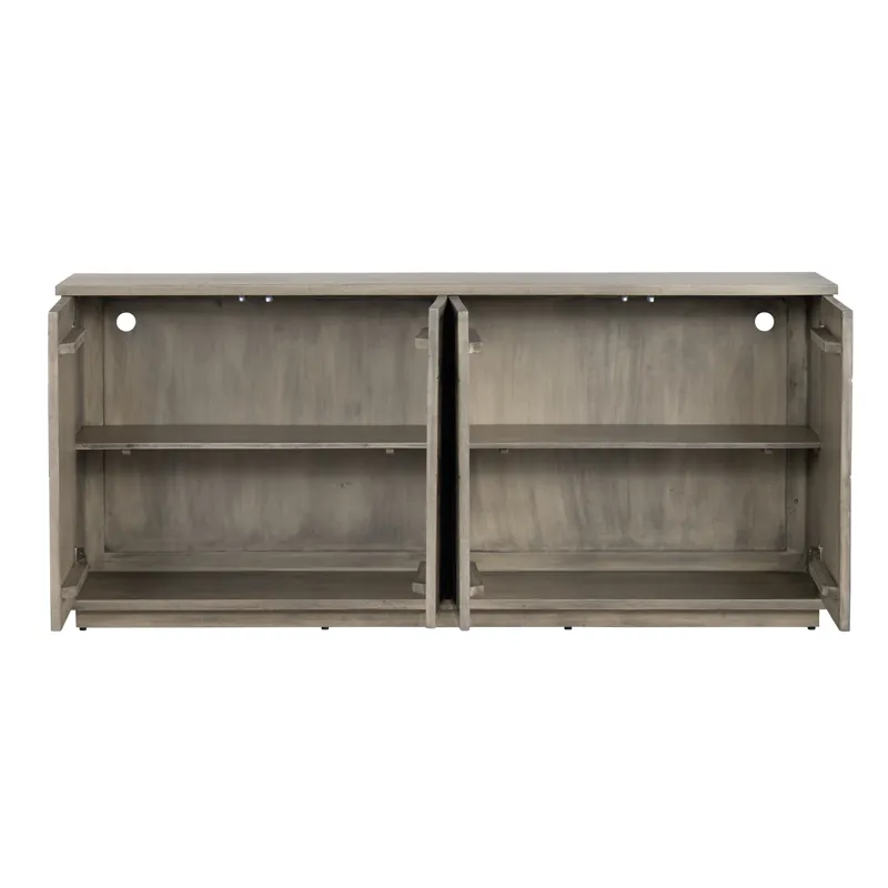 Medium Brown With Black Wash 4-door Media Credenza/ Sideboard