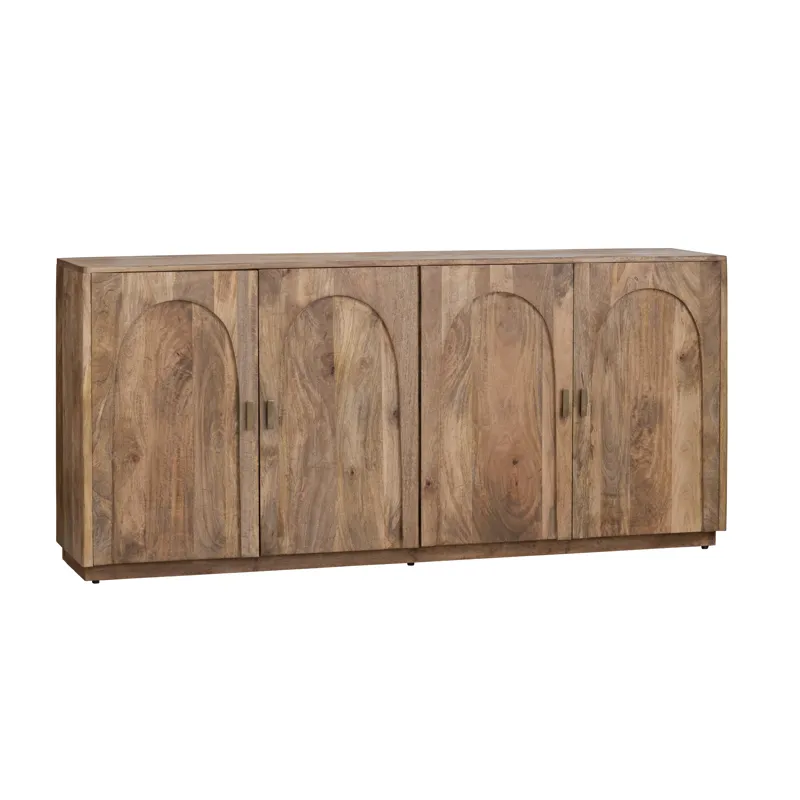 Brown Solid Wood 4-door Media Credenza/sideboard
