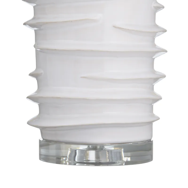 Set Of 2 White Ceramic Table Lamp With Shade