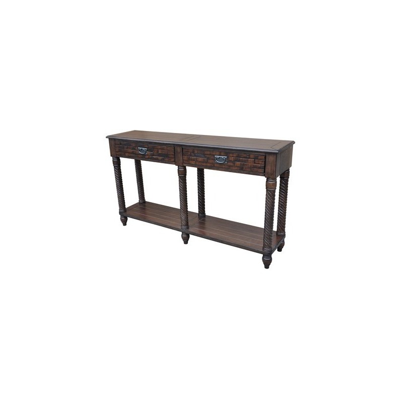 Maple Ridge Rustic Oak 2 Drawer Console