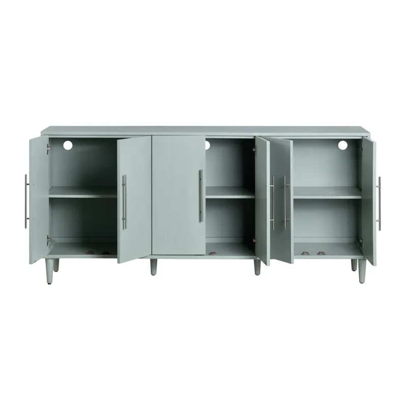 Sea Foam Green 6 Door Media Credenza/sideboard