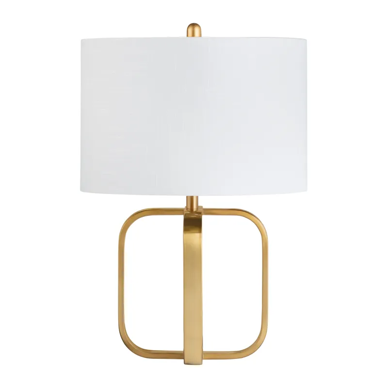 Metal Table Lamp With Linen Shade