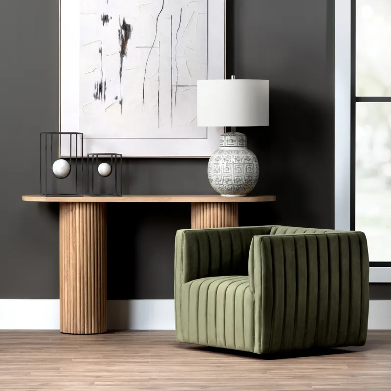 Oval Fluted Console/sofa Table