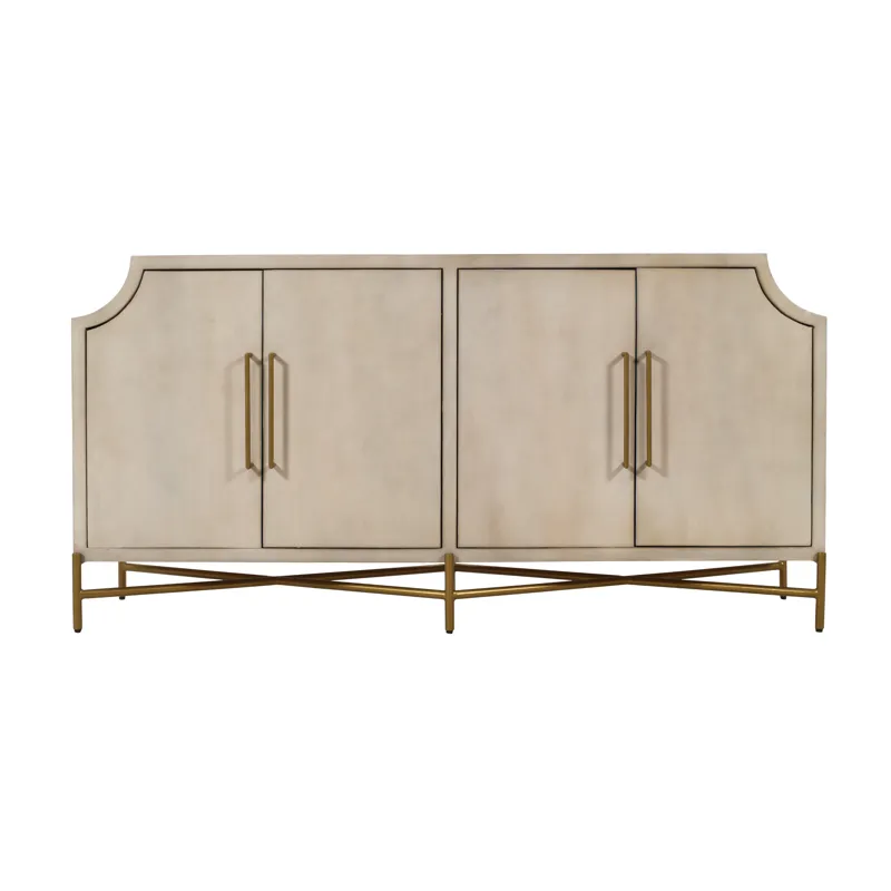 Cream With A Brown Undertone 4-door Media Credenza/sideboard