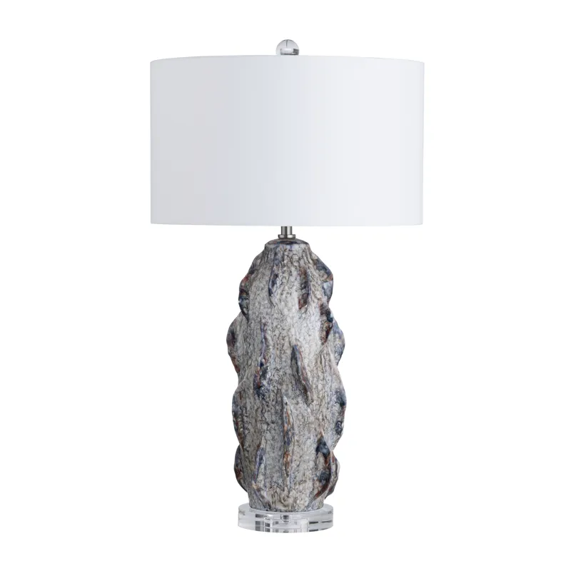 Ceramic, Table Lamp With Hardback Drum Shade