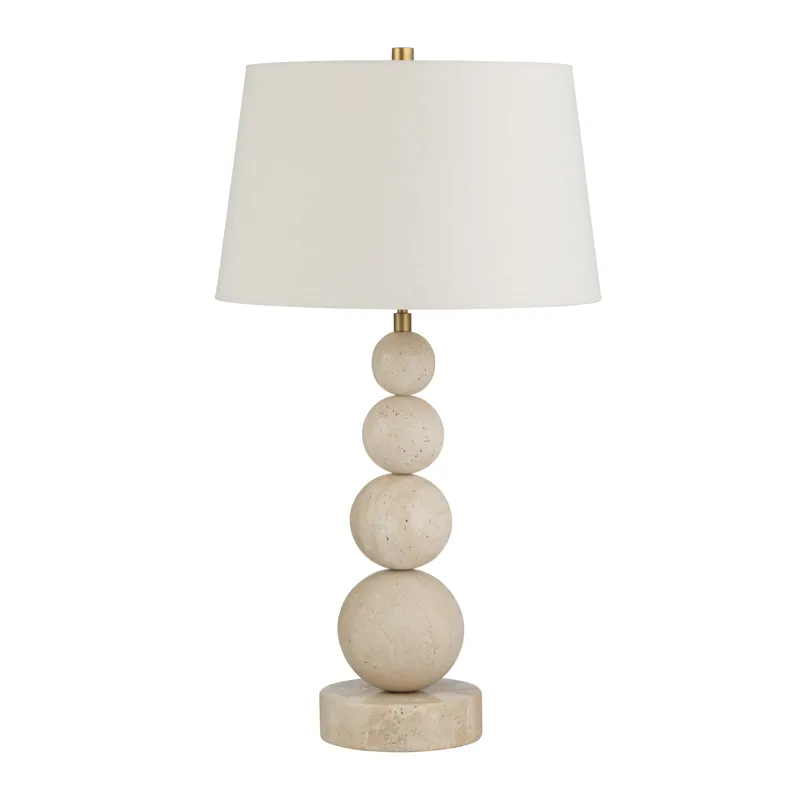 Stone Table Lamp With Linen Shade