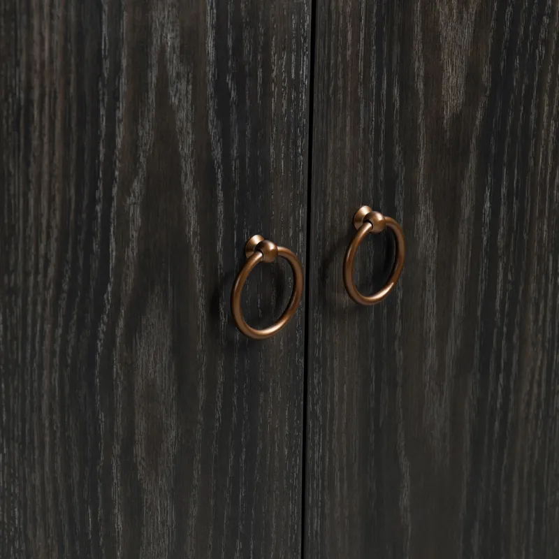 Dark Brown 4-door Reeded Media Credenza/sideboard