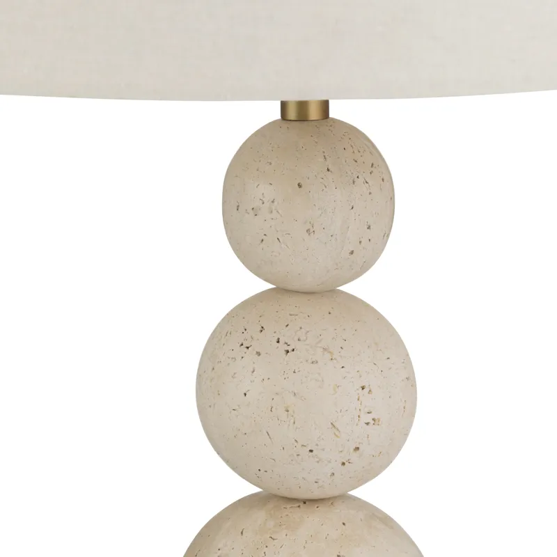 Stone Table Lamp With Linen Shade