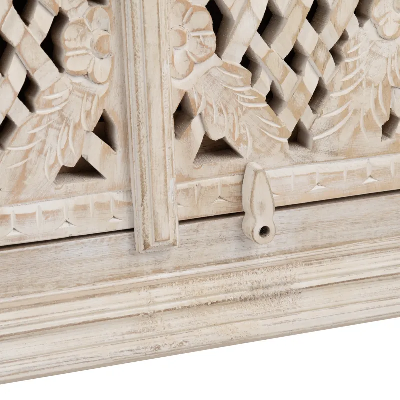 Lattice Two-door Tall Curio Cabinet