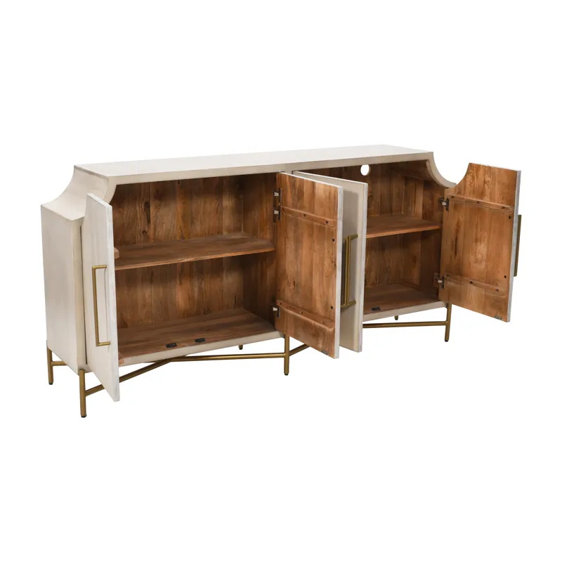 Cream With A Brown Undertone 4-door Media Credenza/sideboard