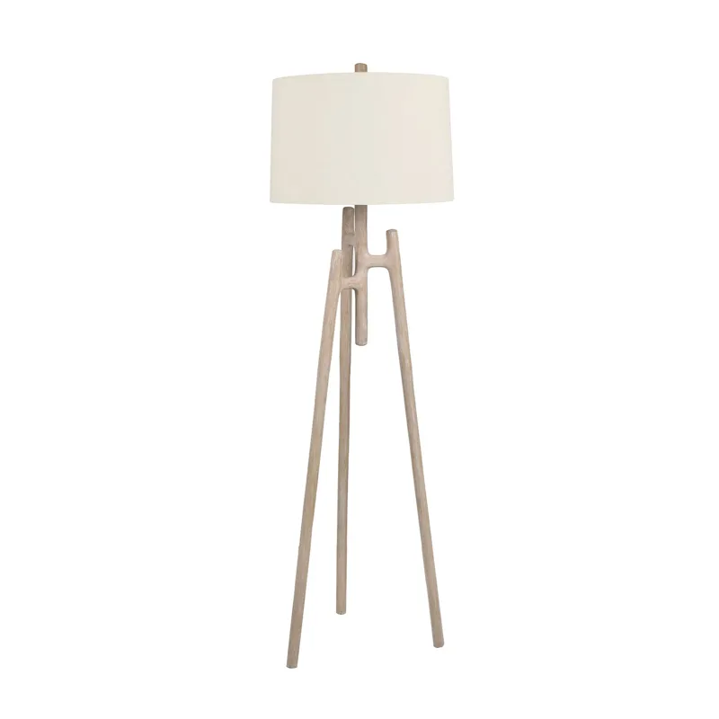 Resin Floor Lamp With Linen Shade
