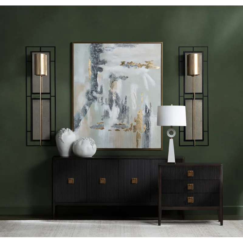 Dark Brown 4-door Media Credenza/sideboard