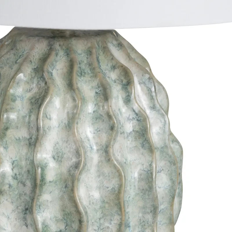 Coastal Ceramic Table Lamp With White Shade