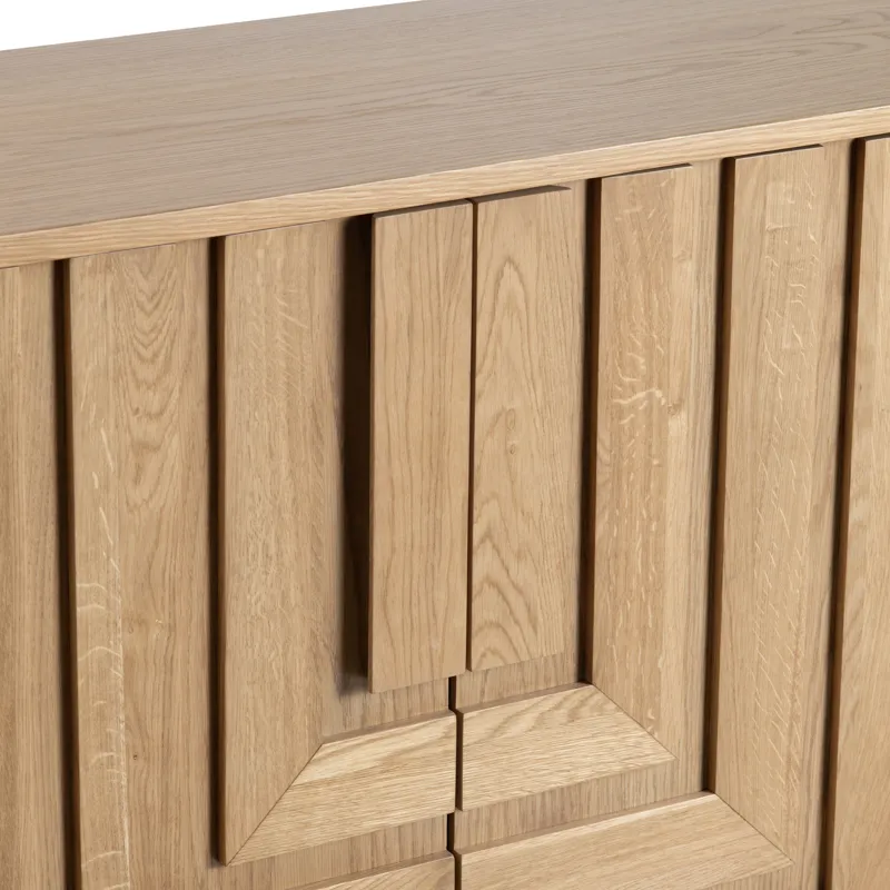Brown Solid Wood 4-door Media Credenza/sideboard