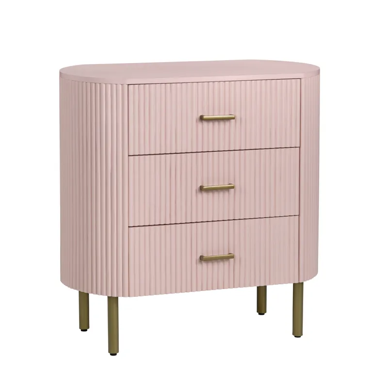 3-drawer Pink Accent Chest