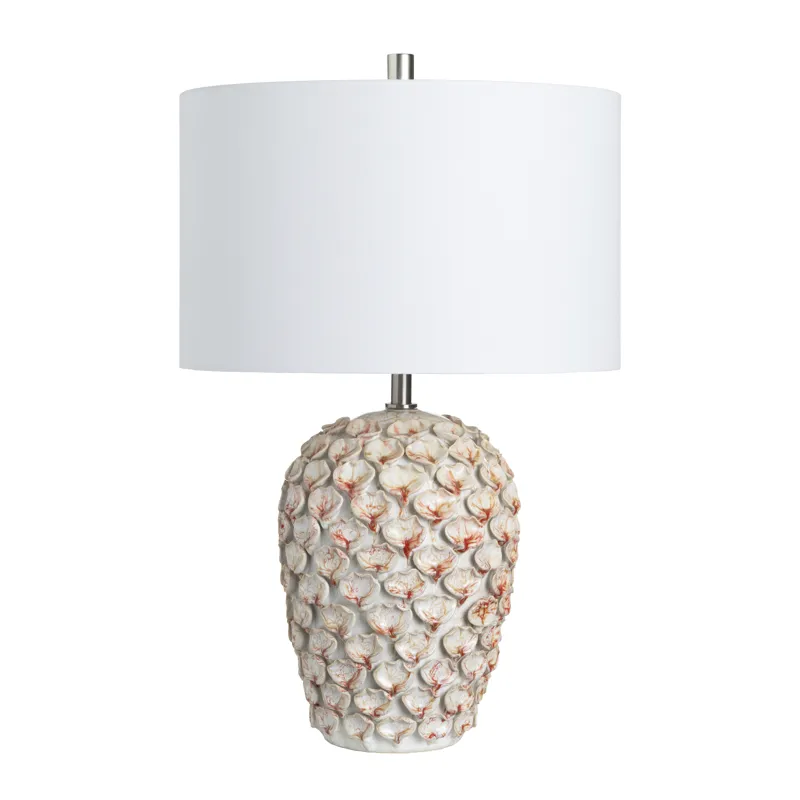 Ceramic Table Lamp With Glazed Finish And Shade