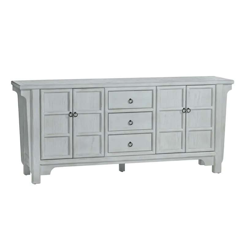 Soft Blue 4 Door 3 Drawer Media Credenza/sideboard