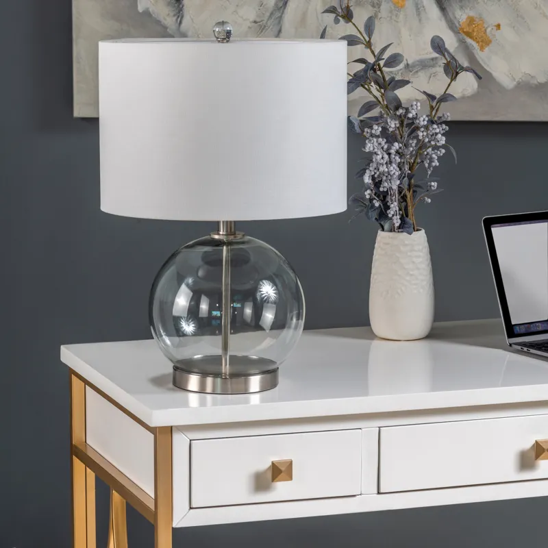 Smoke Glass Table Lamp