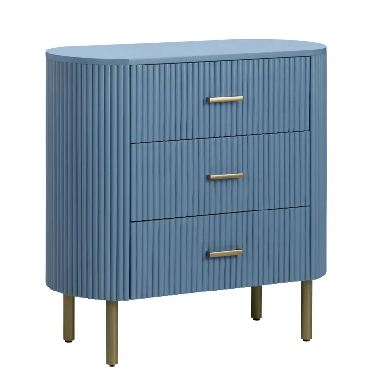3-drawer Blue Accent Chest