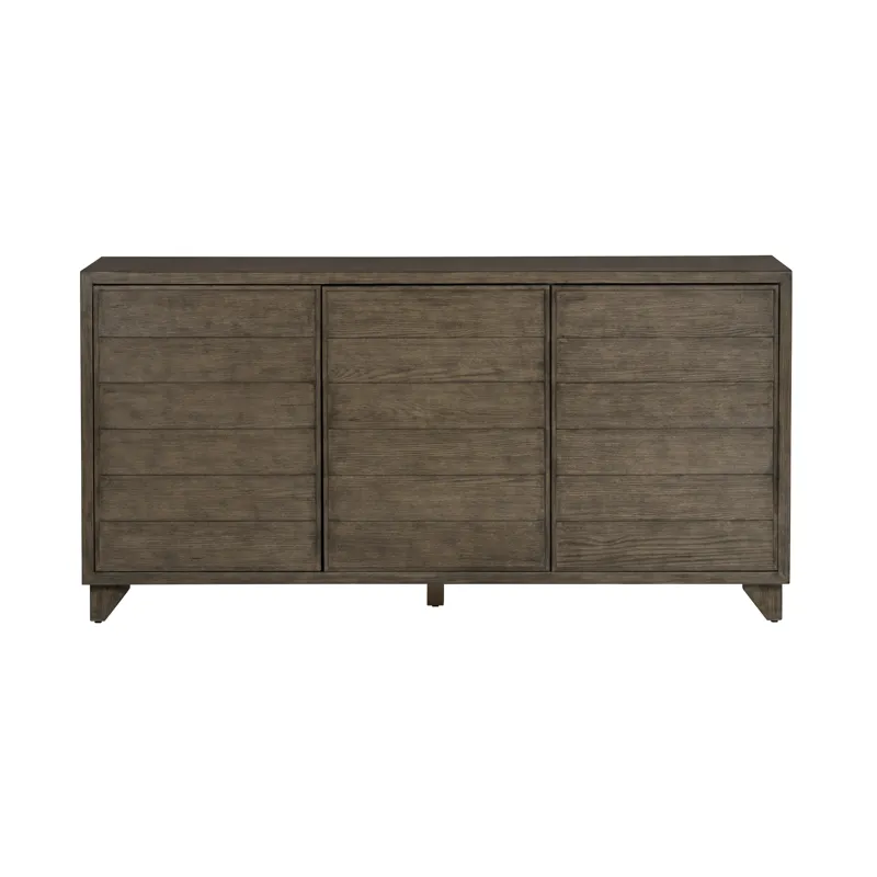 Deep Brown 3-door Media Credenza/sideboard