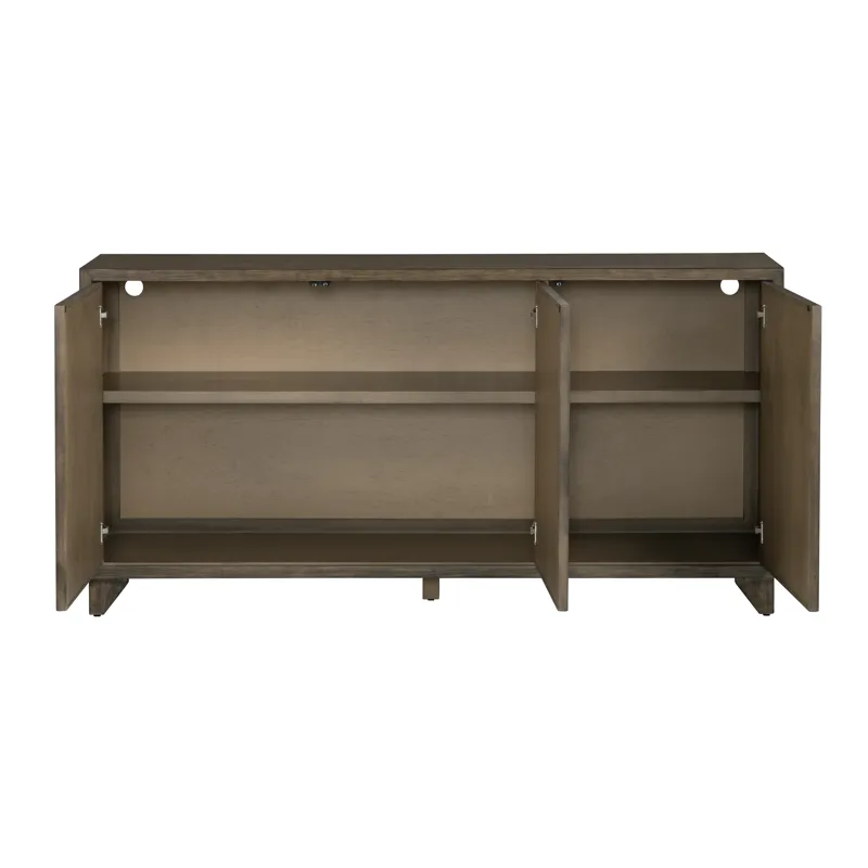 Deep Brown 3-door Media Credenza/sideboard